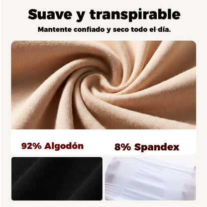 💞🔥【Paquete de 7 piezas】Ropa interior de algodón puro de talle alto para mujer, cómoda y antibacteriana【35-100 kg】