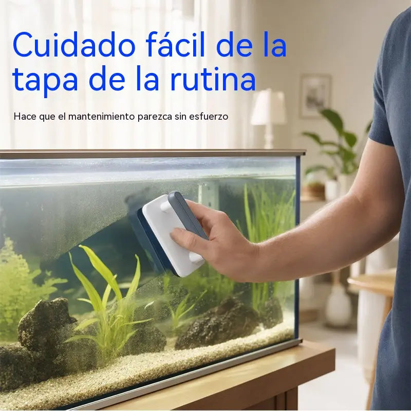 Herramienta magnética para limpiar cristales de acuario