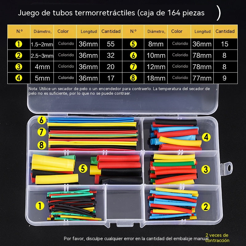 【Compra 1 y llévate 1 gratis】【328 piezas】Funda aislante termorretráctil universal para conductos y cables.