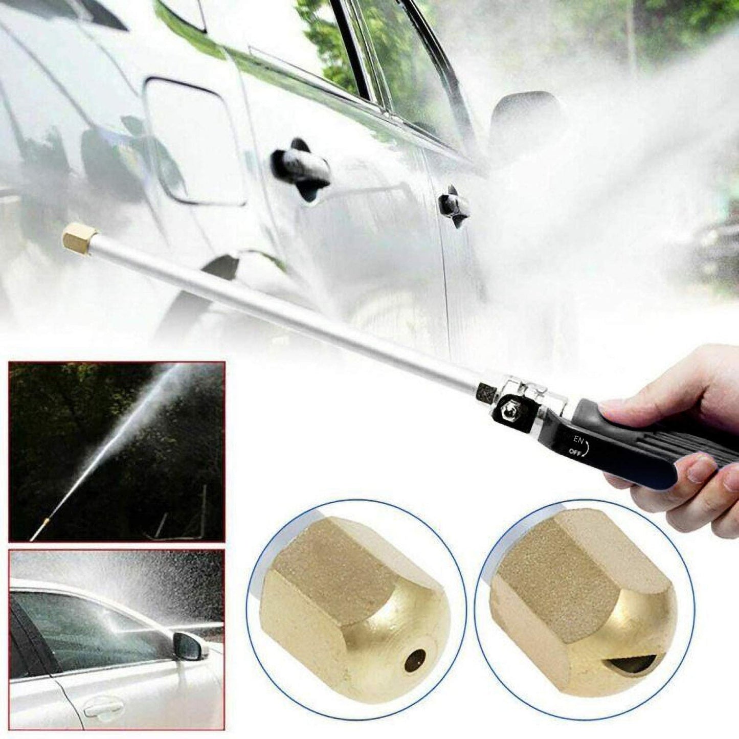 🔥🔥Pistola de Agua Metálica de Alta Presión, Resistente y Duradera, Ideal para Lavado de Vehículos y Riego