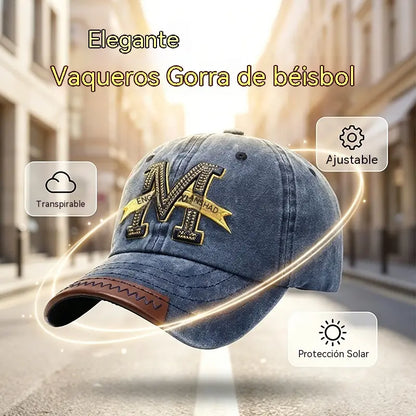 Gorra de béisbol elegante en denim lavado