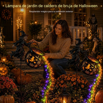 🎁🎃🔮Luz de jardín con forma de caldero de bruja para Halloween