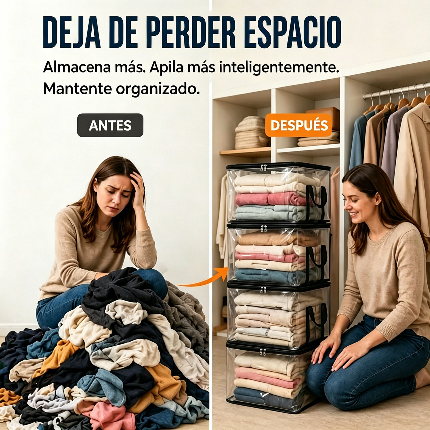 🔥Oferta por tiempo limitado: 49% de descuento （3 piezas）📦Bolsa de almacenamiento de plástico transparente, grande, resistente y gruesa para ropa, mudanzas y almacenamiento