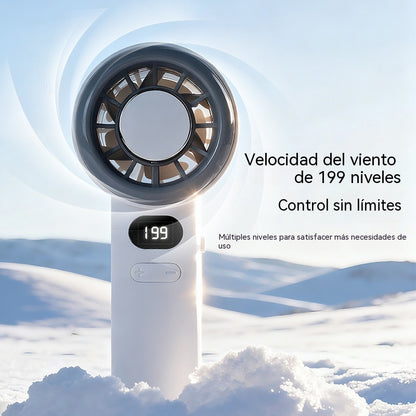 Ventilador de refrigeración portátil con pantalla digital de 199 velocidades