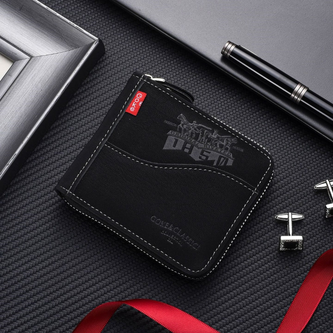 💥💥Nueva cartera corta retro con cremallera para hombre