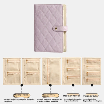 🔥Elegante bolsa portátil para guardar joyas con estampado a cuadros
