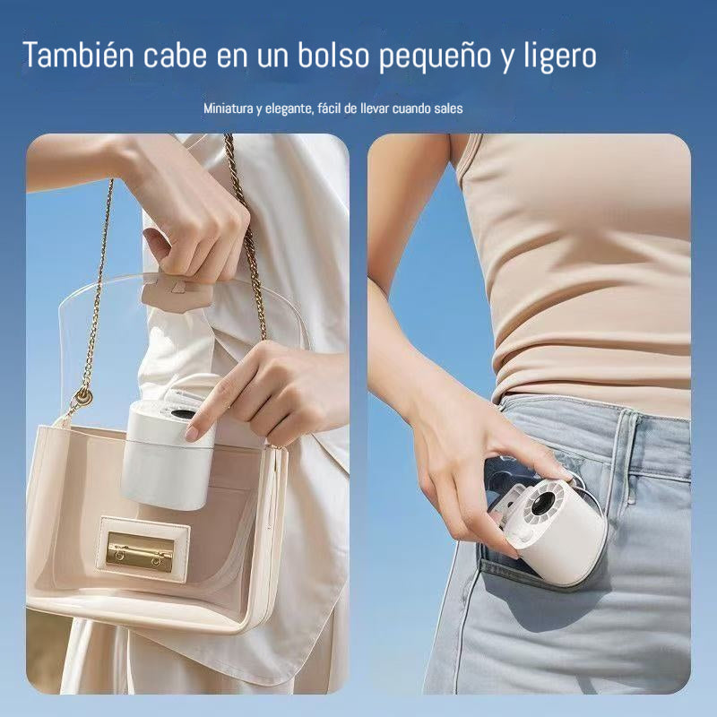 🌀 Ventilador manos libres con pantalla LED, clip integrado y 100 niveles de ajuste