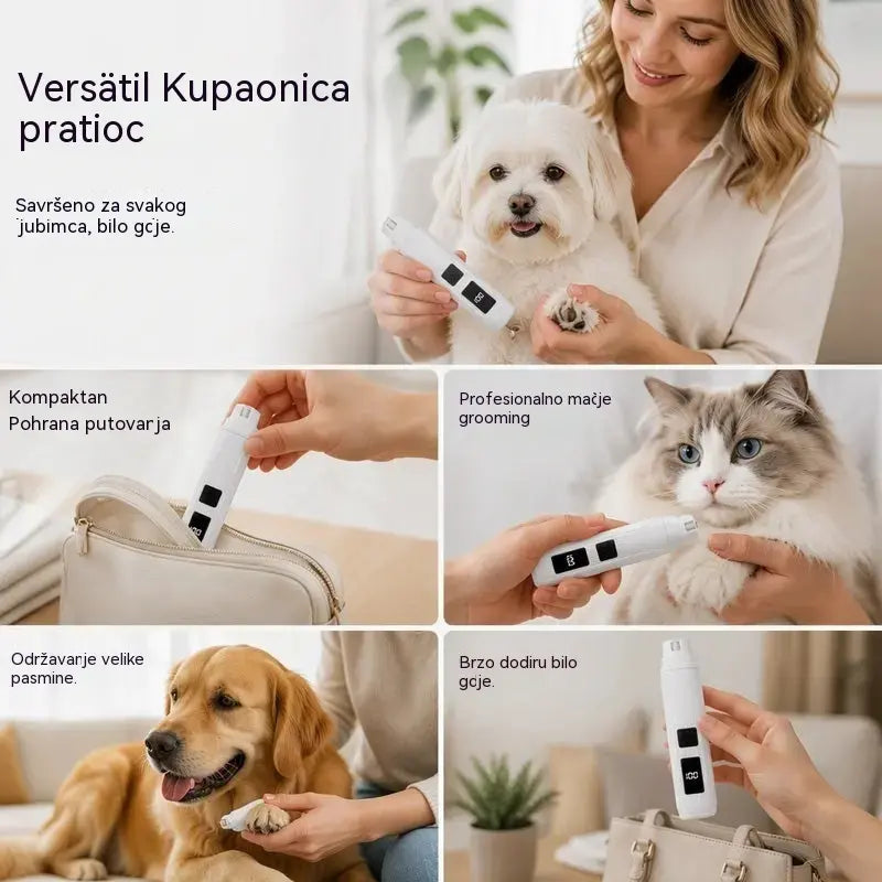 📢📢 50% popusta! 🐱🐶 Električna turpija za nokte za kućne ljubimce s LED indikatorom napajanja