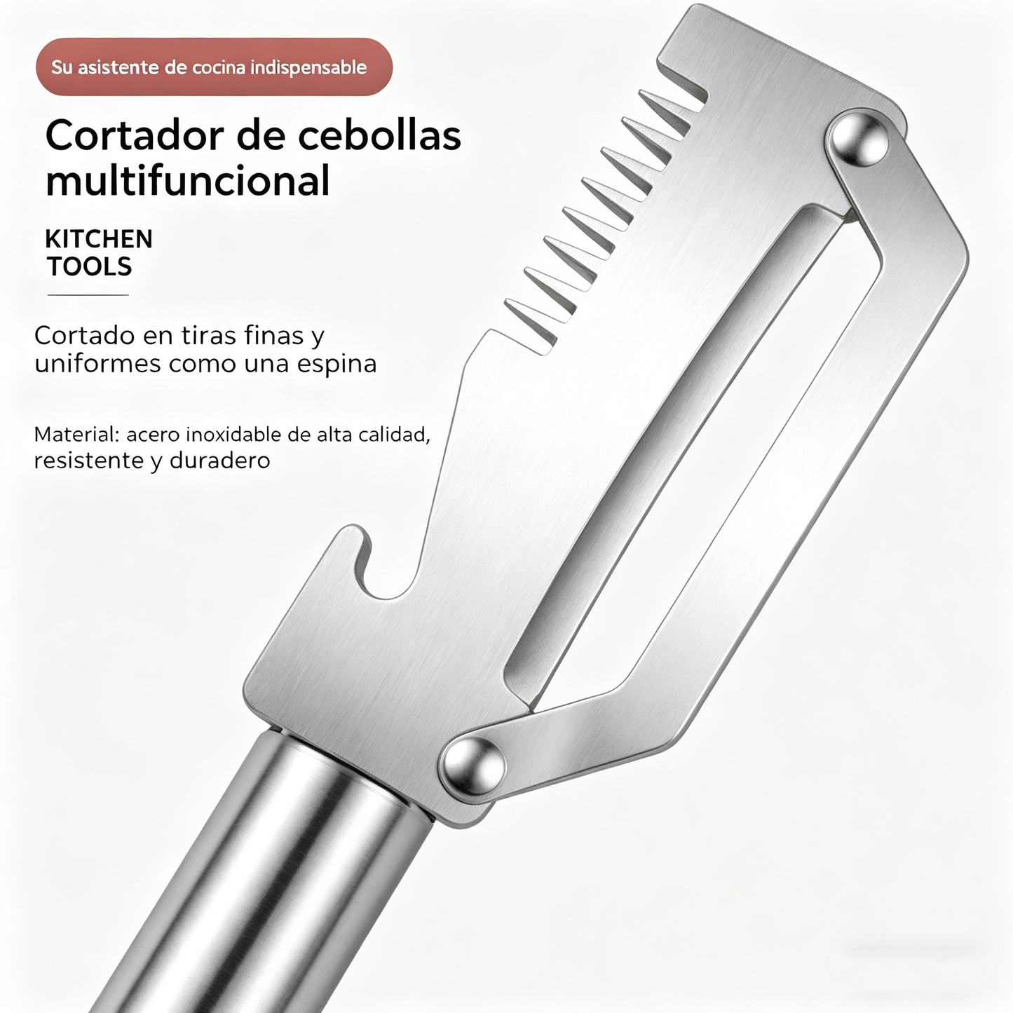 ✅【¡Compra 1 y llévate 1 gratis!】🧅🔪 Pelador de cocina multifuncional 3 en 1: ¡Pela, corta y abre tapones de botellas! 🔥