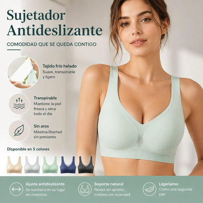 【1 juego de 3 piezas】🌸【40-120 kg】2026, sujetador push-up de seda helada sin costuras