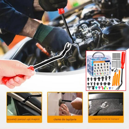 🔥🔥【680 piezas + herramientas de 6 pulgadas + juego de cuatro piezas + almohadilla de esponja + brida】🧰🛠️Juego de hebillas de plástico para tornillos de expansión automotrices