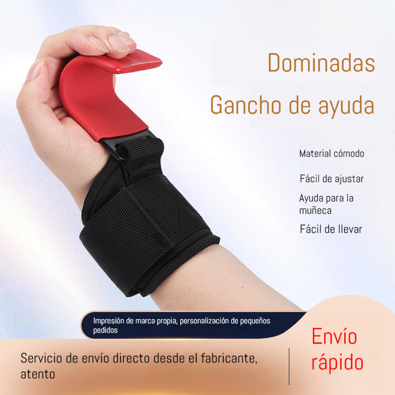 👍💪Soporte de muñeca con gancho para dominadas que evita resbalones.