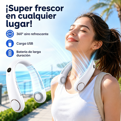 💨 Ventilador de aire acondicionado con cuello – Extremadamente silencioso, portátil y giratorio 360° – Ideal para el verano 🌞