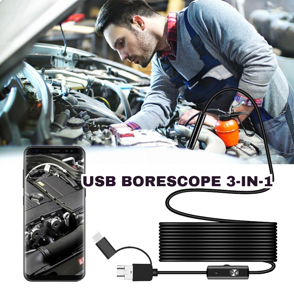 ‼️【5M】Cámara endoscópica plug and play - HD 1080p, resistente al agua IP67 y funciona directamente con iPhone, Android y iPad
