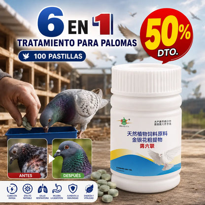 50%OFF🔥🕊️🕊️100 comprimidos, medicamento especial para palomas mensajeras, tratamiento 6 en 1 para palomas: ¡curación rápida, resultados significativos!