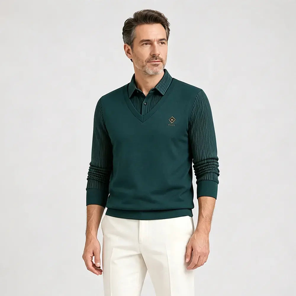 👔Razprodaja ob koncu leta🔥【M-4XL】Moški dvodelni komplet iz vrhunskega kašmirja, topel in vsestranski.