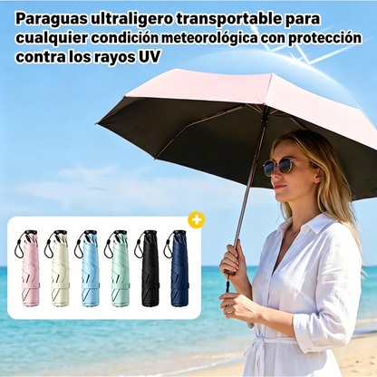 🌂🌂 Paraguas portátil ultraligero para todo tipo de clima con protección UV.