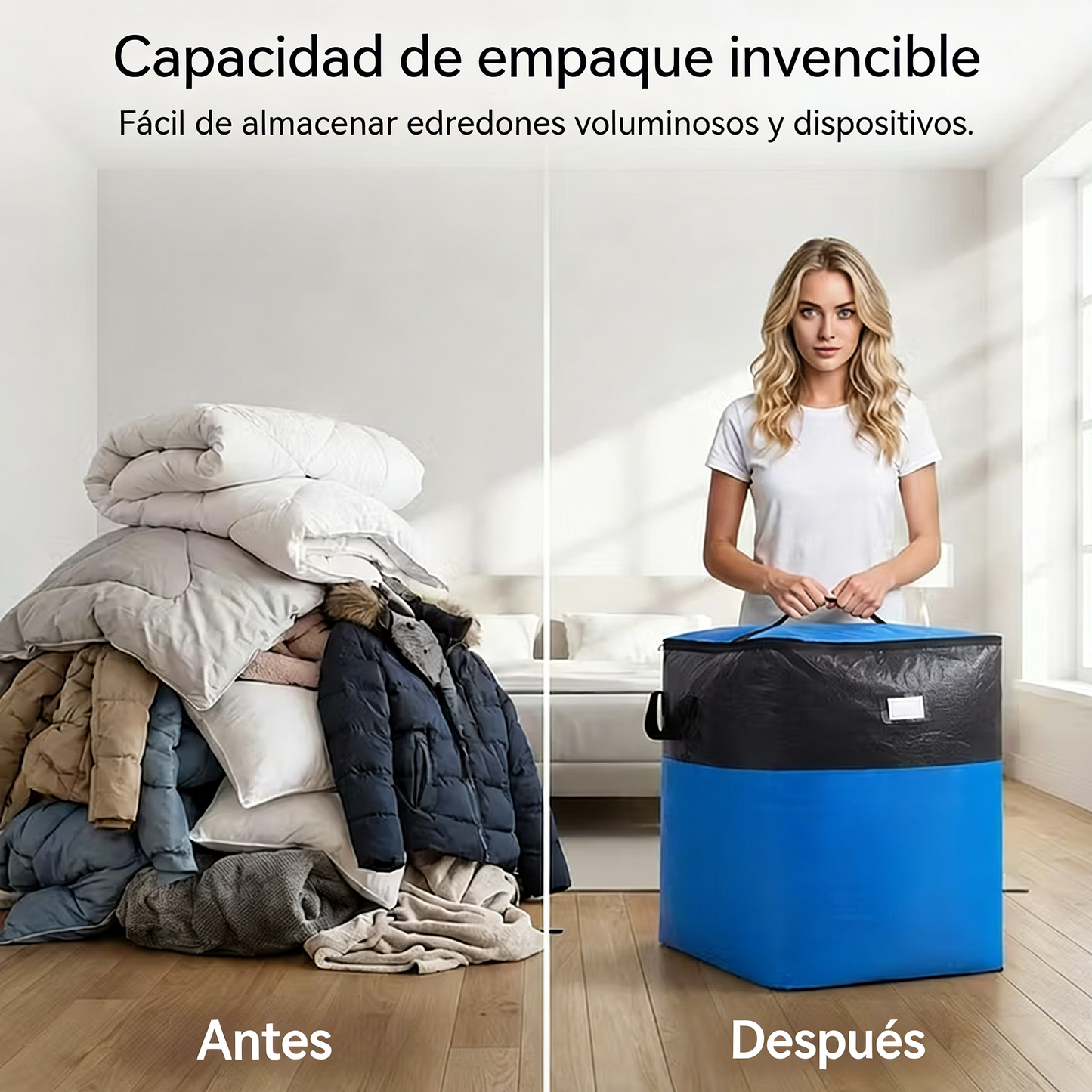 📦 ¡Compra 1 y llévate 1 gratis! 🧳 Bolsa de mudanza plegable: asas resistentes y duraderas y cierre de cremallera.