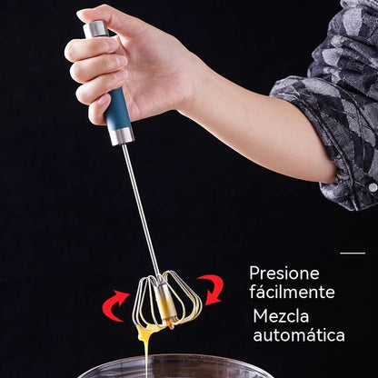🎁2 artículos 24€--Batidor de huevos semiautomático de acero inoxidable