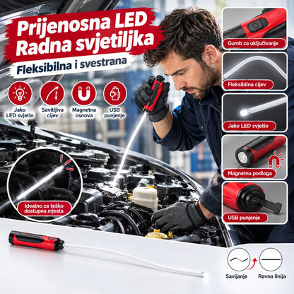 Linterna magnética flexible tipo bastón para reparación de automóviles, adecuada para iluminar espacios reducidos.