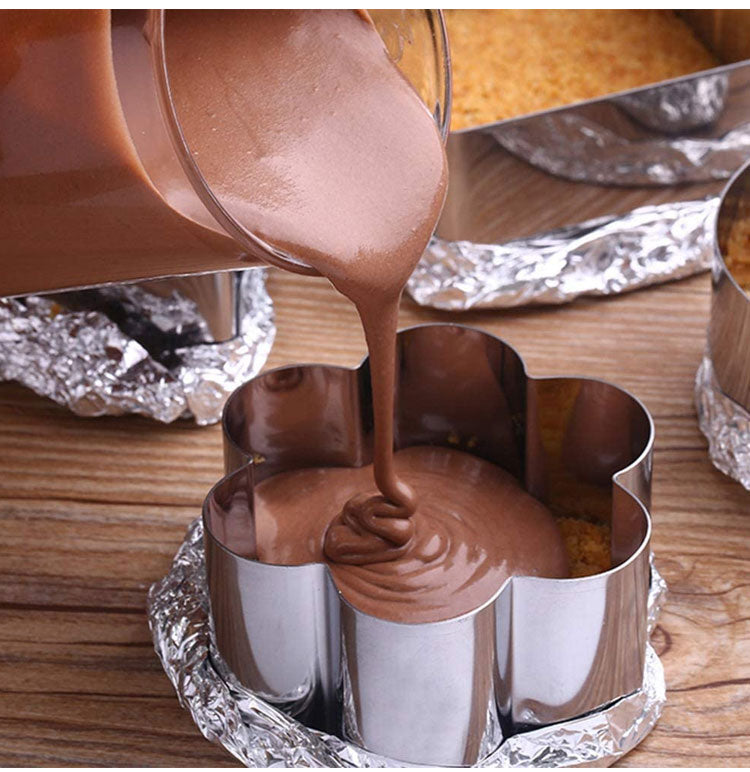 【5/10 piezas】Moldes para hornear de acero inoxidable de múltiples formas