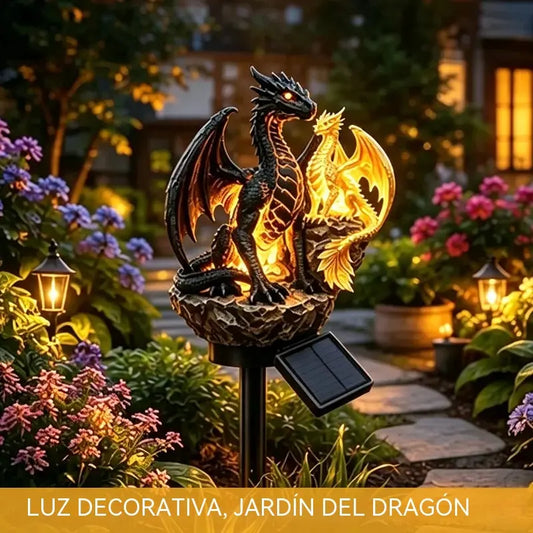 🐉Lámpara solar de jardín Dragon Legacy – Edición Golden Ember