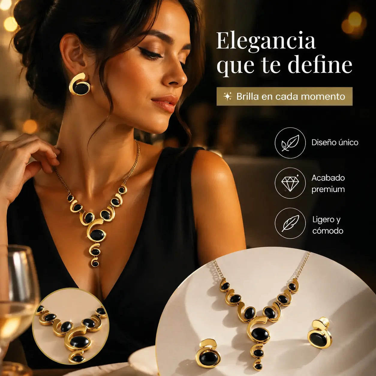 💎【Collar + Pendientes】1 juego 28 EUR✨Conjunto de collar y pendientes bohemios vintage