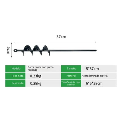 【22-45cm】Barrena de acero al carbono, utilizada para perforar tierra y hielo en árboles, plántulas y en horticultura.
