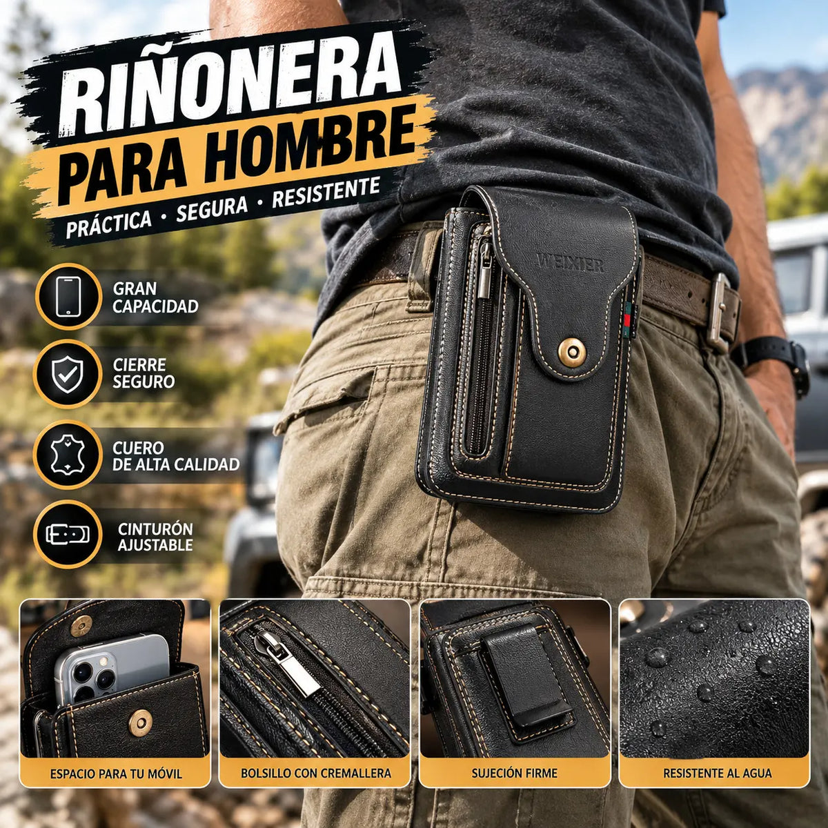 🔥Funda de piel para teléfono móvil para hombre