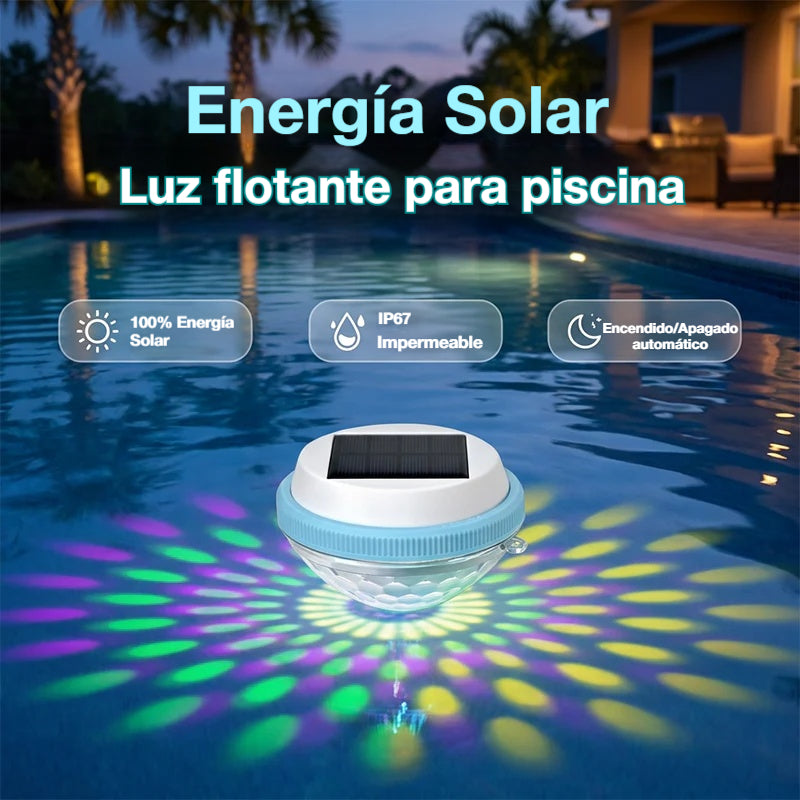 Luz flotante LED solar para piscinas