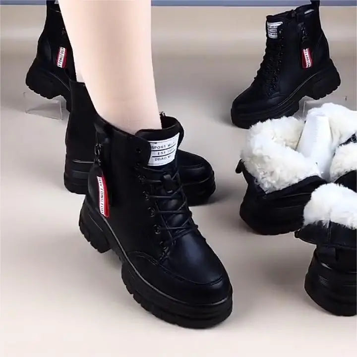 【50%OFF】💟【SLEVA 45%】【35-40】Nové silné plyšové zimní boty vyrobené z pravé kůže s tlustou, vysoce kvalitní bavlněnou podrážkou.