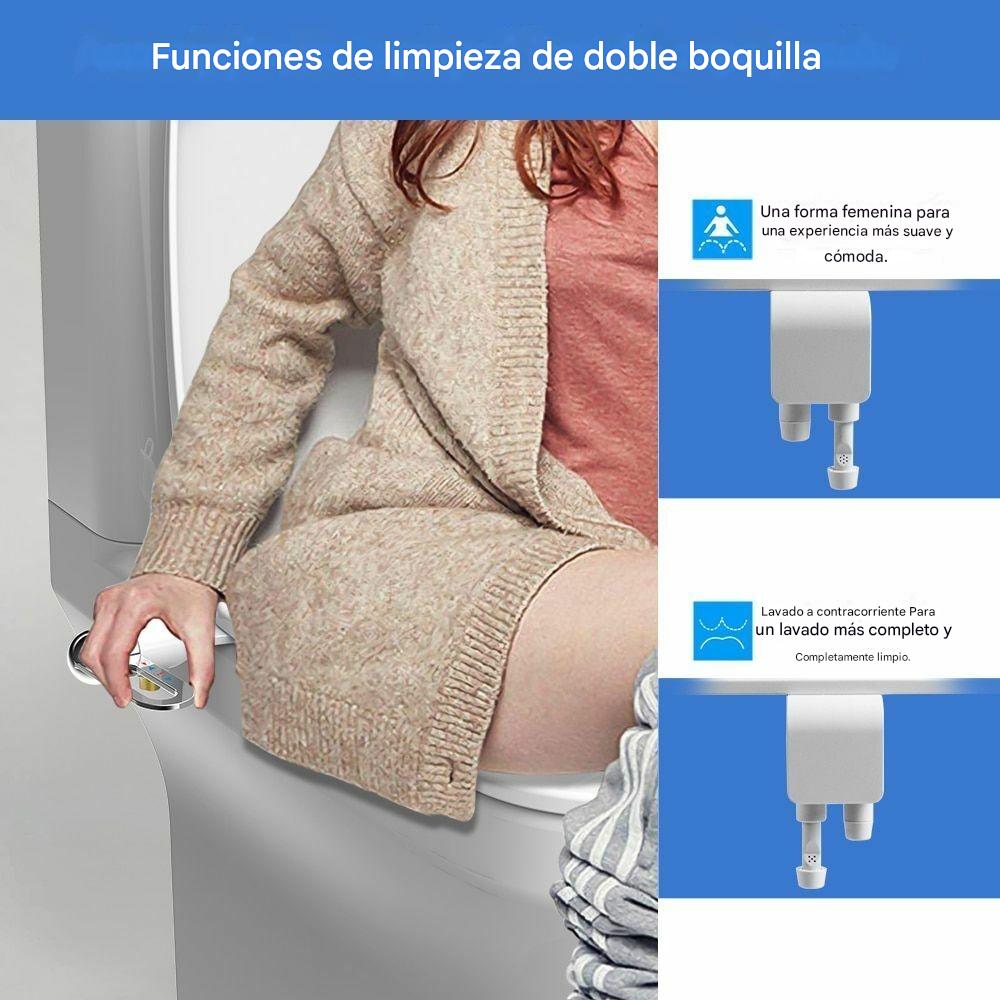 🚽💦【¡Adiós al papel higiénico para siempre! 🚽💦】Inodoro bidé sin electricidad y doble boquilla, lavamanos con bidé, bidé higiénico con autolimpieza.