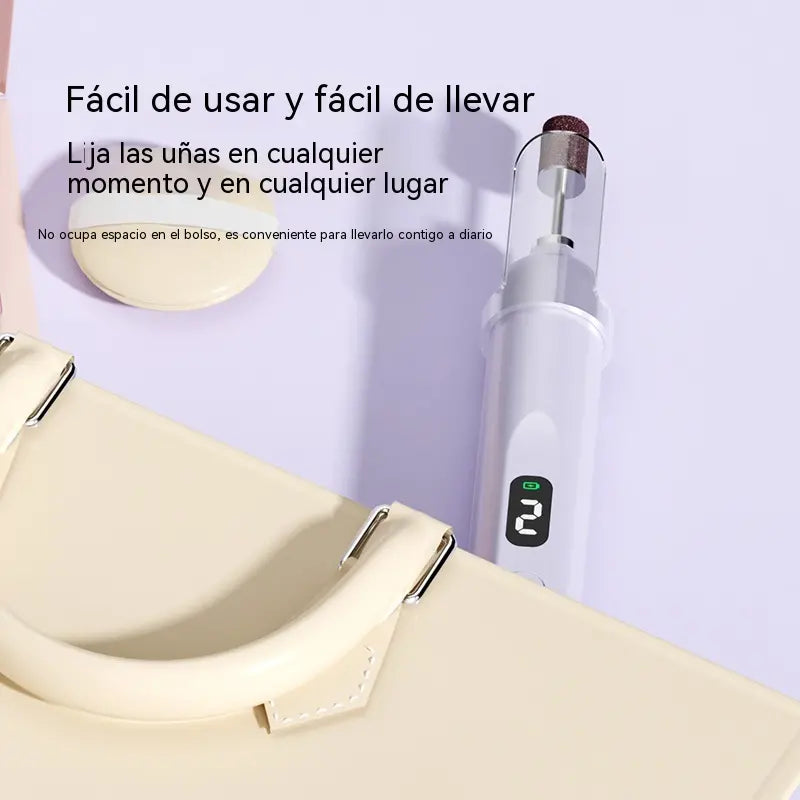 💅Lima de uñas eléctrica 2 en 1 con lámpara LED (lámpara de secado + 5 cabezales de pulido)