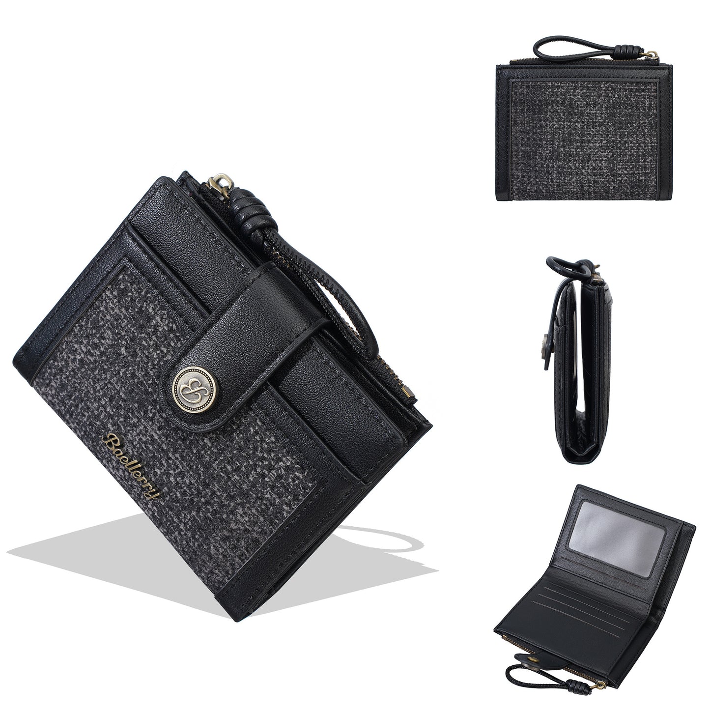👛Cartera elegante y de alta gama con cremallera y múltiples ranuras para tarjetas.