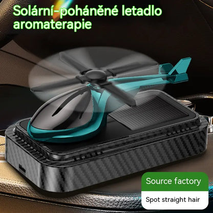 👍Osvěžovač vzduchu s motivem vrtulníku, solární pohon, rotující uhlíková vlákna