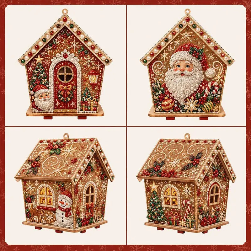 🎄🏠 Kit de Casa Navideña de Madera 3D | Adorno DIY para Montar y Decorar en Familia