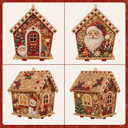 🎄🏠 Kit de Casa Navideña de Madera 3D | Adorno DIY para Montar y Decorar en Familia