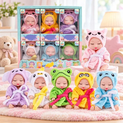 👶 Dárková sada panenek Reborn – Zavinuté v kostýmech zvířátek! Rozkošné tvářičky spících miminek · Sada 6 panenek v dárkové krabici · Dokonalý dárek pro děti!