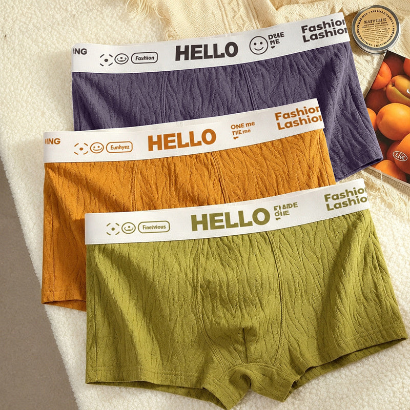 【Paquete de 4】【Tallas M-3XL】Calzoncillos bóxer de cintura media, transpirables, antibacterianos, suaves y elásticos, con textura jacquard y de alta gama para hombre.