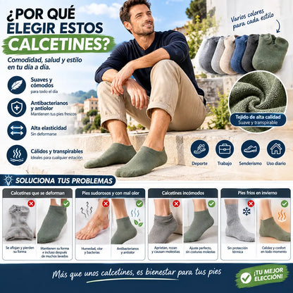 【8 pares】Calcetines cortos de algodón finos, transpirables y absorbentes para hombre, ideales para el verano.