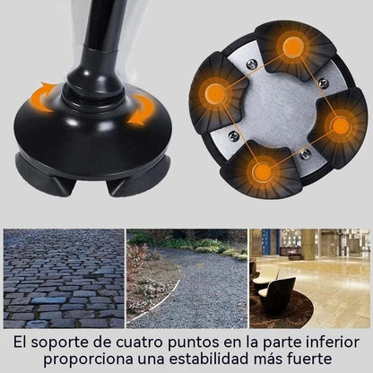 🧓👍Bastón telescópico plegable para exteriores, diseñado para personas mayores, con función de iluminación y alarma.