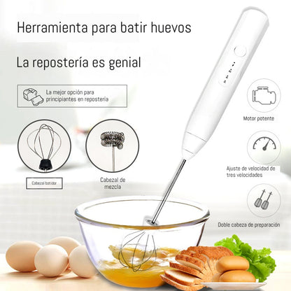 ⚡🥚☕Mini batidora eléctrica de mano, ideal para repostería casera y para montar nata.