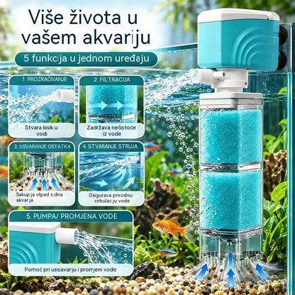 🐠💧 Unutarnji akvarijski filtar 3 u 1 | Usisavač otpada, pumpa za vodu, oksigenacija i cirkulacija
