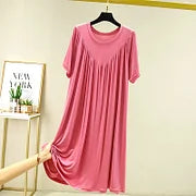 🔥💖【S-4XL】【40-180 kg】Vestido de pijama de manga corta, suave y cómodo.