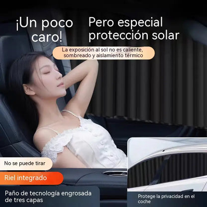 [Juego de 4 piezas] Cortina parasol con riel deslizante para ventana de coche y aislamiento térmico