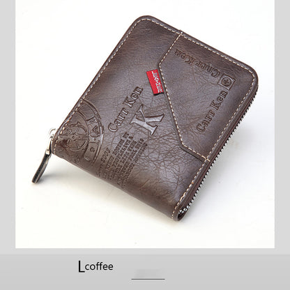 ⏰⏰⏰Oferta por tiempo limitado:😎Billetera con cremallera de estilo retro para hombre, figura pequeña gran capacidad💰