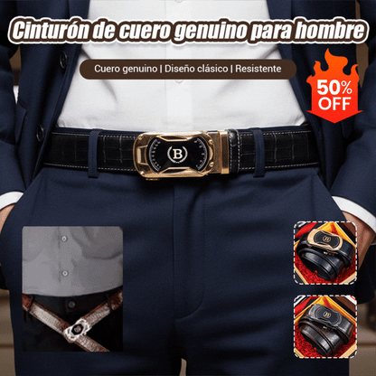🔥【50%OFF】Nuevo cinturón de cuero genuino para hombre con hebilla automática