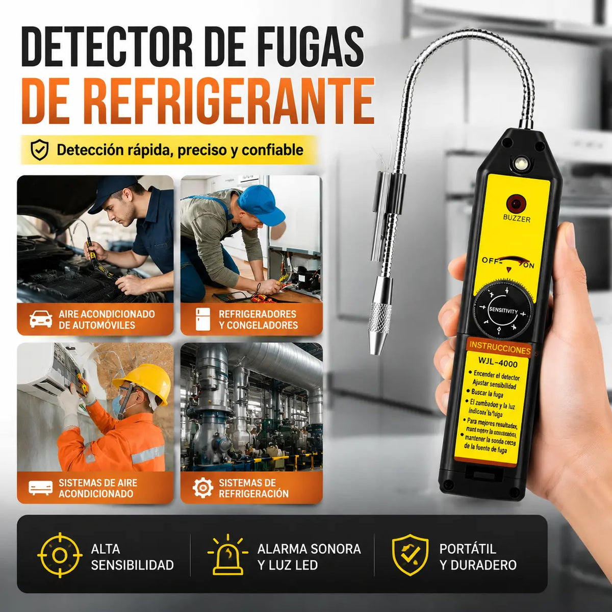🧰50% OFF🧰Detector de fugas de halógeno de aire acondicionado para coche multifuncional