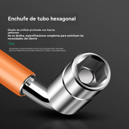 【llave inglesa + dado】Llave telescópica para neumáticos, rango telescópico de 35 a 53 cm, cabeza hexagonal, herramienta profesional para la reparación de automóviles.