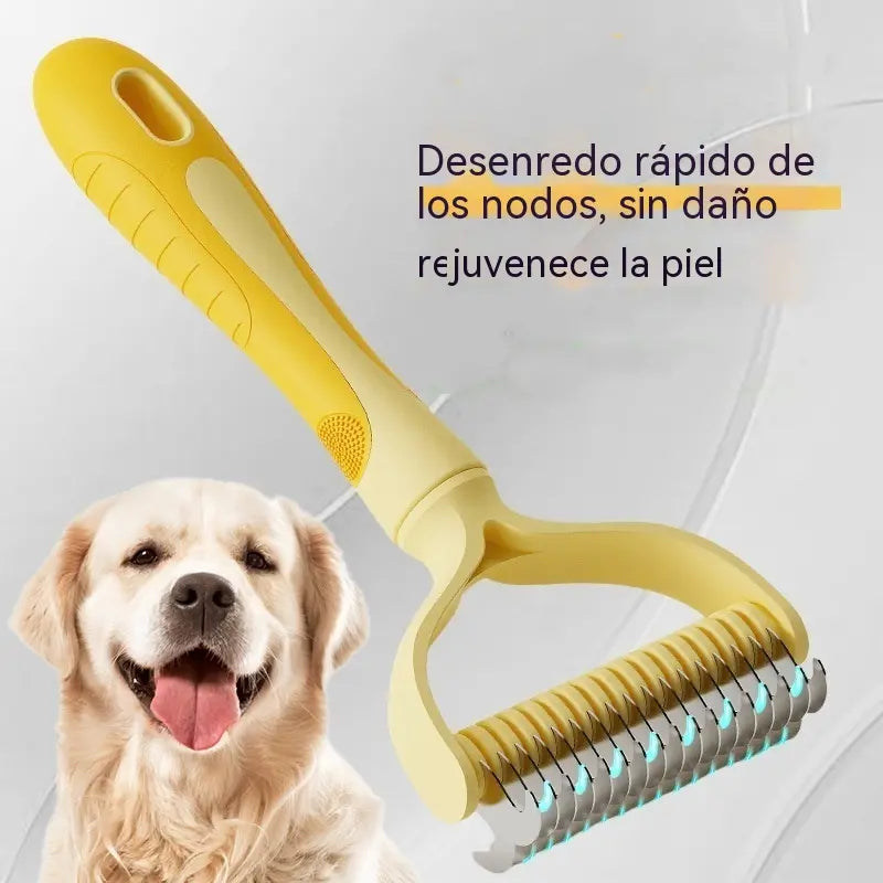 🐶【Compra 1 y llévate 1 gratis】-2 piezas--🧹 Cepillo autolimpiante de doble cara para mascotas: elimina el pelo muerto y reduce la caída del pelo en perros y gatos.